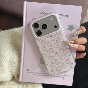 Double Layer Line Miffy Protective Phone Case Protector for Apple, Fits iPhone 17 Pro Max, 16 Pro Max, 15 Pro Max, 14 Pro, 13, Fashionable Women's Case Cover, Casing, Cellphone, Smartphone, Protection