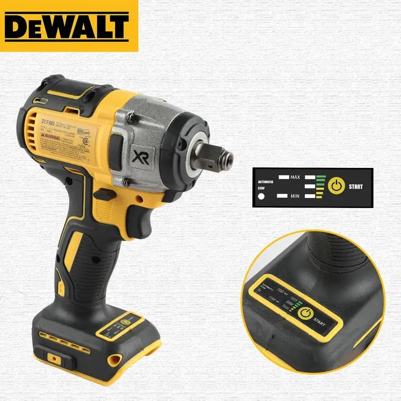 DEWALT DCF880 20V Lithium Ion Brushless Motor Impact Wrench - High Torque, High Speed, Detachable Tire Disassembly Tool, 50% Longer Life, 18V Cordless for Mechanics, Farmers & Equipment Owners (Batteries Packed Separately)