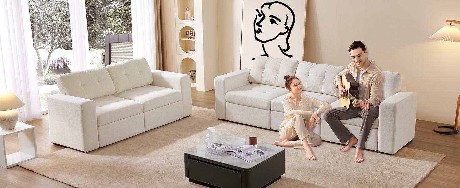 Giratree Oversize Modular Sectional Couch, Convertible U Shaped Sofa with Storage, 9 Seater Sofa Modular with Ottomans and Reversible Chaise for Living Room, Office