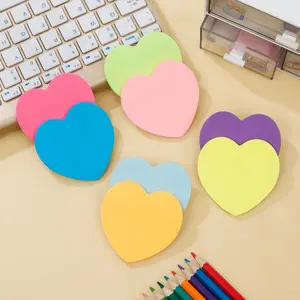 Heart Star Sticky Notes, Vibrant Colorful Note Pads, Ideal for Organization and Reminders, Suitable for Office, Home, Students, Teachers