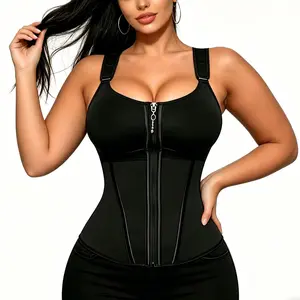 Women's High Compression Full Body Faja Trainer Shapewear - Double Tummy Control Waist Shaping Belt, Adjustable Shoulder Straps, Fitness-Focused, Smooth Fabric with Mesh Wrap, In Stock deluxewaist sporty slimmer