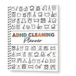 ADHD Cleaning Planner & Household Chore Organizer for Adults, Daily Weekly Monthly Cleaning Schedule Notebook, Undated Home Management Checklist Journal for Productivity and Routine Building