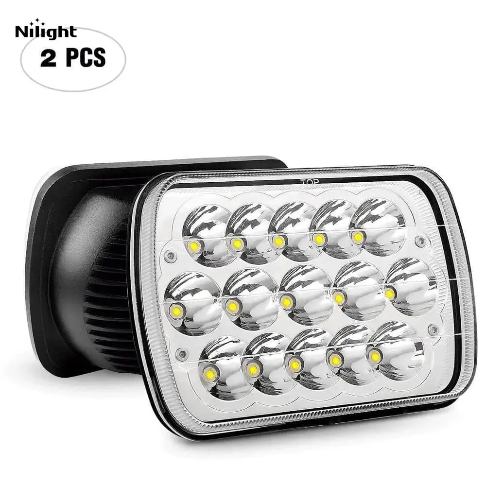 Nilight Dual Beam Plug and Play LED Headlight Bulbs, 45W, 7x6-in & 5x7-in Hi/Lo Beam Car Headlights, Dual Beam Led Light Headlight Bulbs (Led), Plug And Play Headlight Headlight Bulbs (Led)