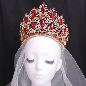 1pc Elegant Alloy Wedding Tiara Crown, Colorful Rhinestone Hair Comb, Dry Clean Only, No Feather, Women'S Hair Accessory for Bride, Bridesmaid, Princess Costume