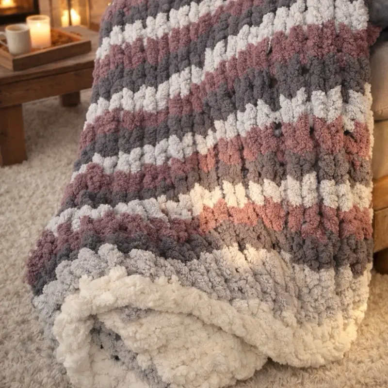 Hand knitted Chunky Blanket