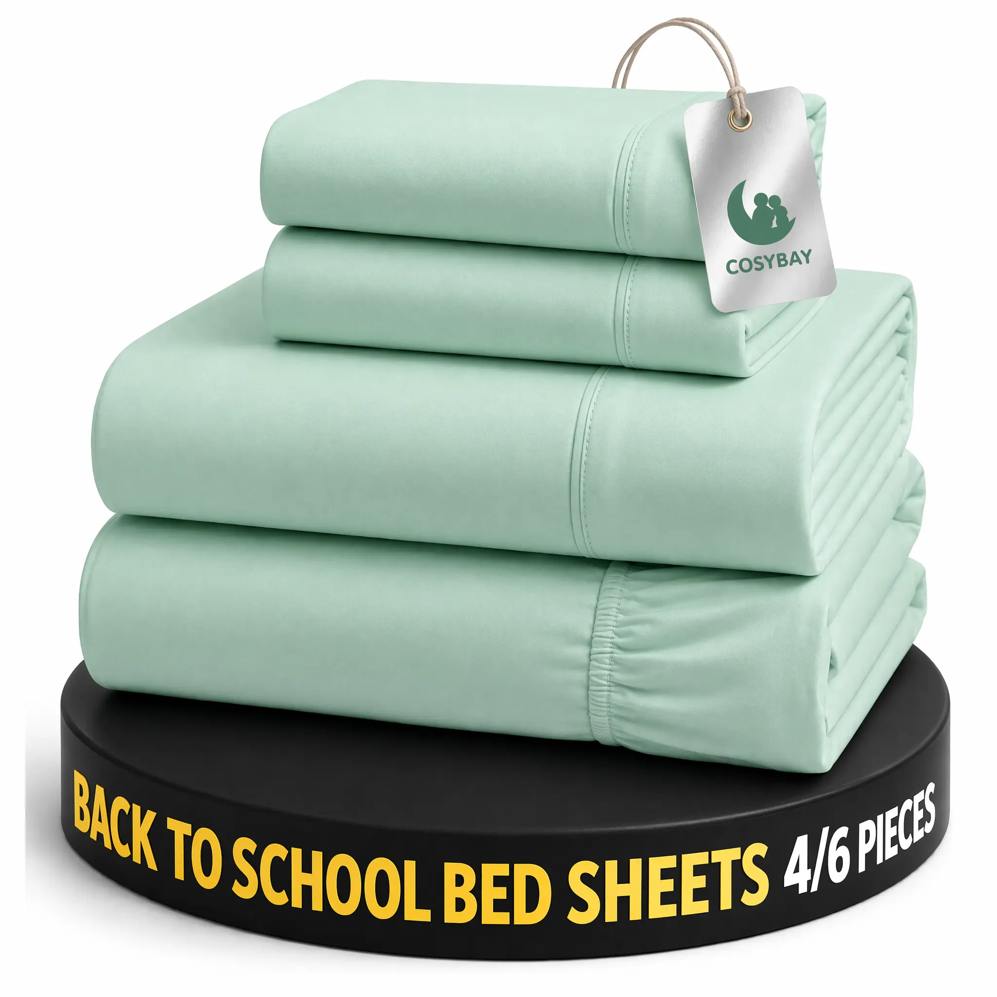 Cosybay Luxury Bed Sheet Set 4/6 Pieces with Bonus 360° Wrap Light Blocking Sleep Mask, Flat Sheet & Deep Pocket Fitted Sheet & Pillowcases, Hotel Grade Ultra Smooth Fabric, Pressure Relief All Season Bedding for Better Night Sleep #TikTokShopBackToSchool