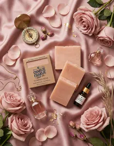 Charlie Charlie & Co. Compass Rose Bar - Natural Soap with Rose Absolute & Palmarosa for Elegant Self-Care Rituals