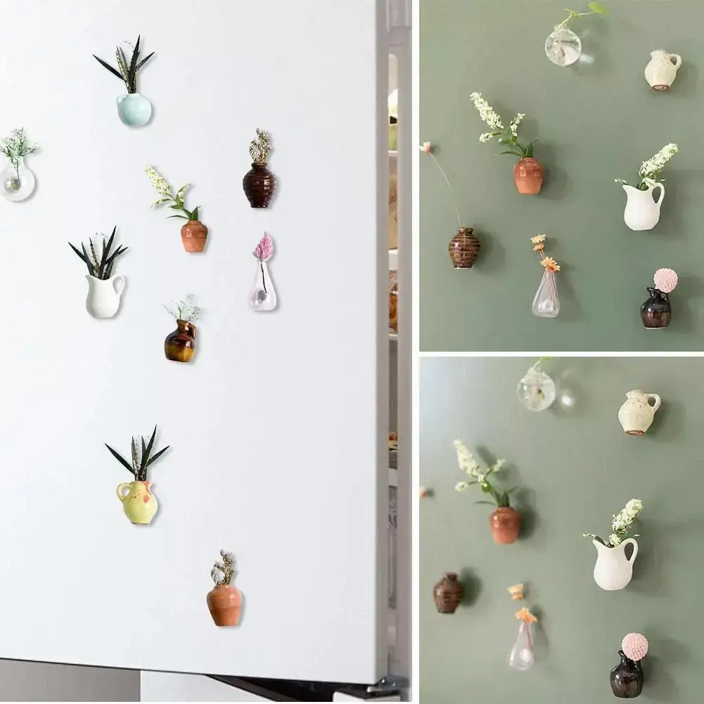 Creative Vase Design Fridge Magnet Gift, 8 Counts/set Mini Ceramic Vase Refrigerator Sticker, DIY Refrigerator Magnet, Suitable for Friends, Decor, Ceramic Vase Magnets, Colorful Home Decoration, Fridge Flower Magnets Creative Vase Design Fridge Magnet Gift, 8 Counts/set Mini Ceramic Vase Refrigerator Sticker, DIY Refrigerator Magnet, Suitable for Friends, Decor, Ceramic Vase Magnets, Colorful Home Decoration, Fridge Flower Magnets