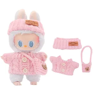 Fashion Doll Clothing Set, Handmade Crochet Three-Piece, Includes Bag and Hat, Perfect Gift for Birthdays and Holidays