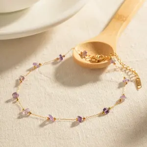 Valentine's Day New High-end Niche Whitening Bracelet Does Not Fade All-match Purple Gravel Sweet Bracelet