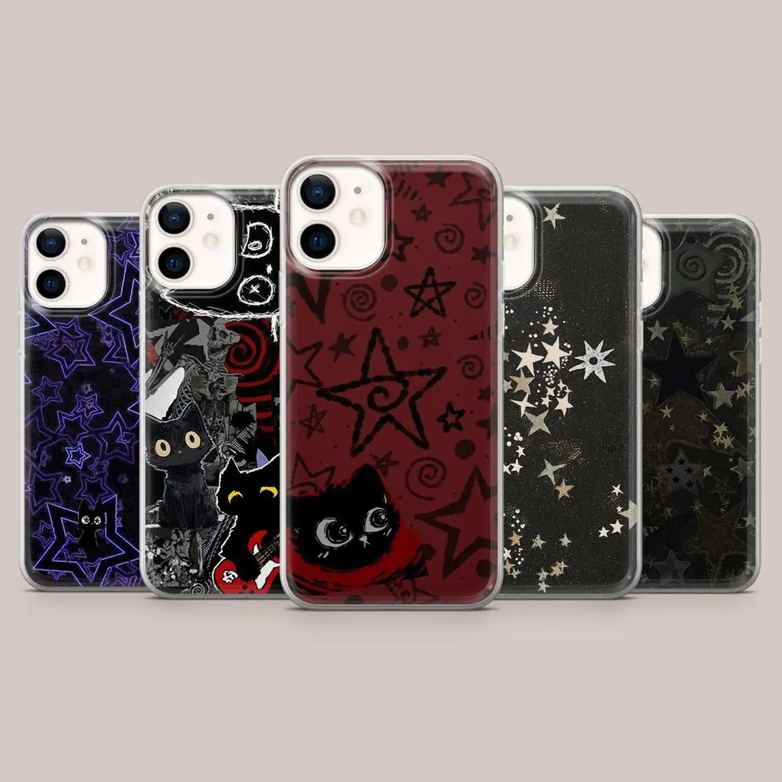 [Magsafe Compatible] Grunge Star Gothic Phone Case, Y2K Emo Style Cover Compatible with iPhone 17 Pro Max, 17 Air, 17 Pro, 16 15 14 13 12 11 Pro Max & Galaxy Series – Check Available Sizes