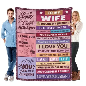 Mothers Day Blanket Gifts for Wife from Husband - Anniversary Wedding Gifts for Women - Best Wife Birthday Gift Ideas - Mothers Day Romantic I Love You Gift for Her - To My Wife's Blanket 50"x60" ideal