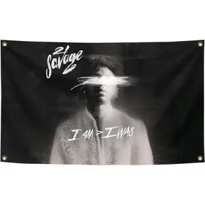 Generic 21 Rapper Savage Music Funny Tapestry 40x60inch Home University Dormitory Walls Decorated With Four Brass, white