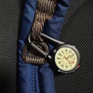 Clip On Outdoor Quartz Watches Carabiner Watches Come with Extra Battery