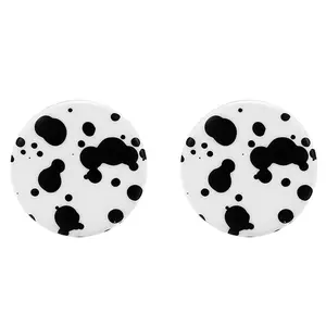 OIDEA Spotted Enamel Disc Stud Earrings for Men and Women, Stainless Steel Round Dot Accent Jewelry for Daily Wear