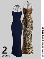 Navy Blue + Gold Leopard Print