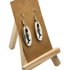 Fossil Fish Bone Earrings - Metal Fashion Accessory for Women Hook Earrings with Intricate Bone Design Durable Long Lasting Fashion Statement Jewelry