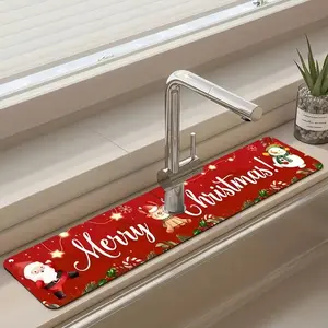 Faucet Absorbent Mat for Home Use, Splash Proof, Ideal for Sinks & Kitchen Basins, Efficient Draining Solution, Durable Design