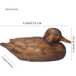Duck Home Decor Statue Rustic Home Decorations for Living Room, Boho Sculpture Resin Animal Collectible Figurines for Indoor Decor Ornaments