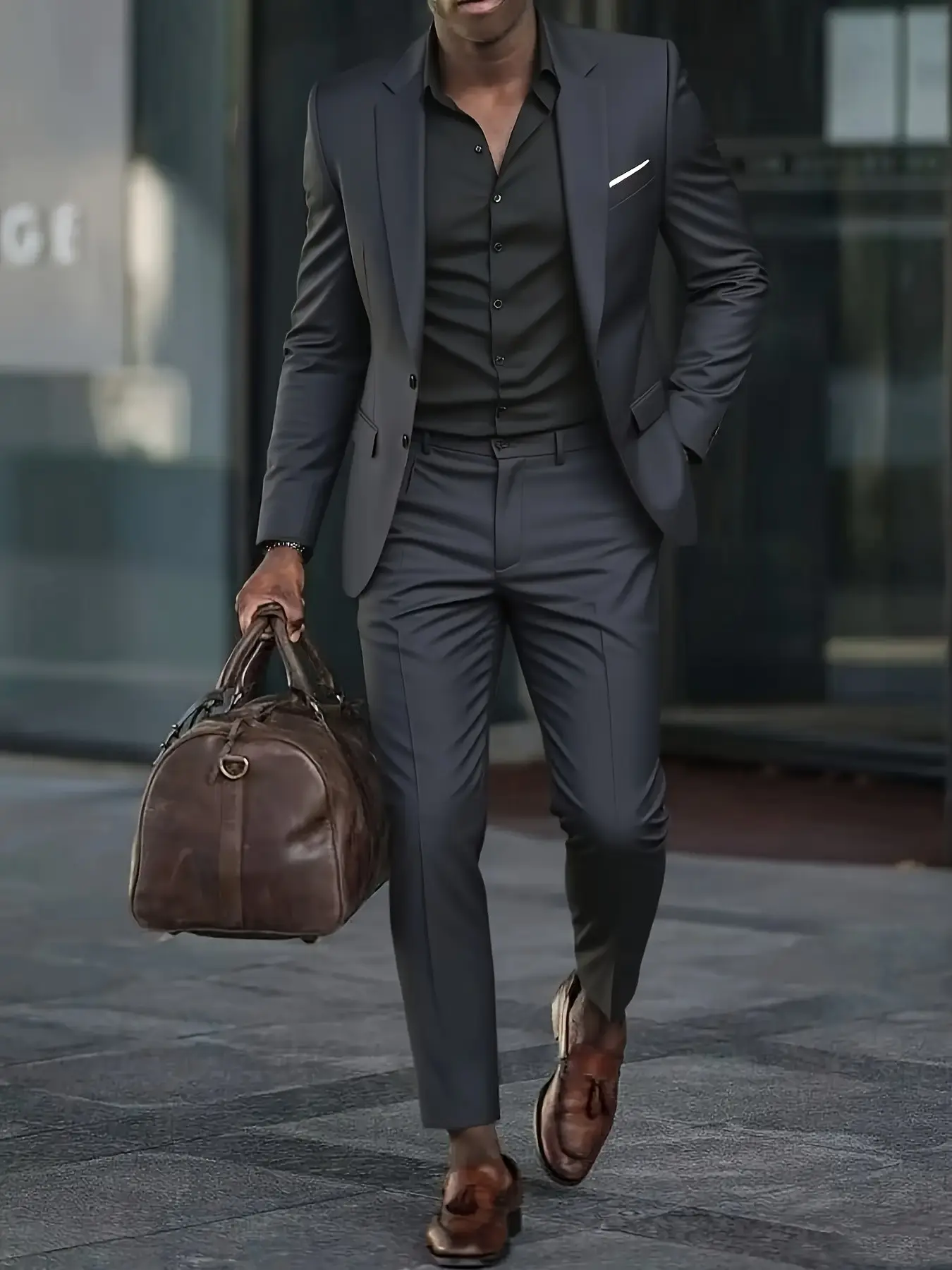 Men's High-End Two-Piece Fitted Suit Set, Fashion Suit, Includes Business Suit Jacket and Pants, All Seasons, Formal Attire, Formal Occasions, Wedding, Workwear, Holiday Gifts