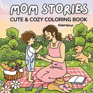 Mom Stories A Cute and Comfy Coloring Book for Adults Featuring Moments of Motherhood – Unique Mother’s Day Gift Idea, 40 Hand-Drawn Relaxing Pages Thoughtful Storytelling Emotional Storytelling