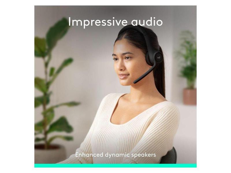 Logitech Zone 300 Wireless Bluetooth Headset With Noise-Canceling Microphone, Compatible with Windows, Mac, Chrome, Linux, iOS, iPadOS, Android - Black