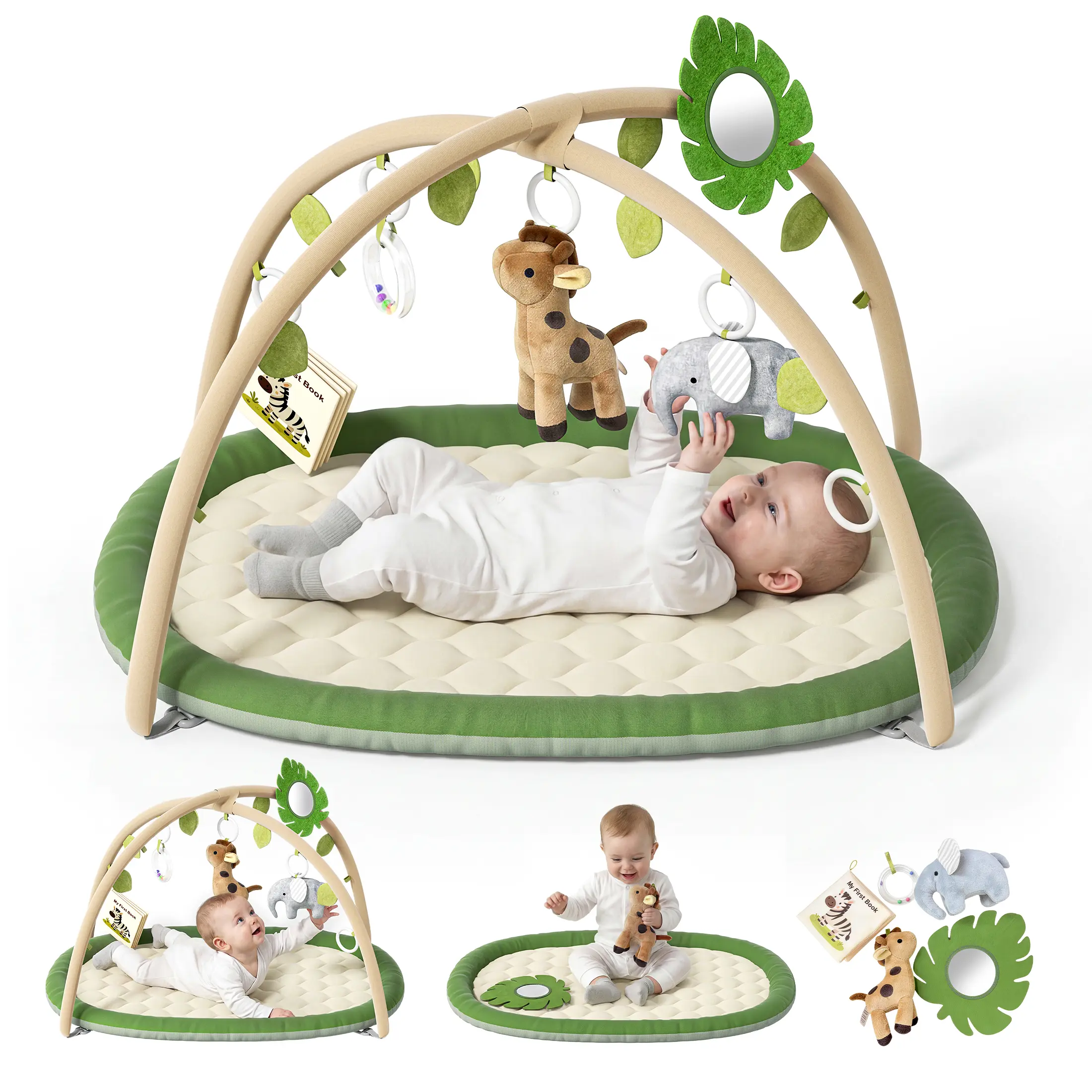 BabyBond Baby Activity Play Mat with 5 Detachable Toys, Baby Gym for Infants 0-18 Months, Tummy Time Activity Mat, Newborn Gift, Mothersdaygift, #Summervibes