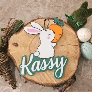 Custom Name Easter  Decor Basket Tags Personalized Gift for Loved one Decoration