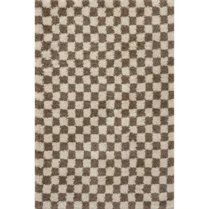 Adelaide Mid-Century Checkered Shag Area Rug