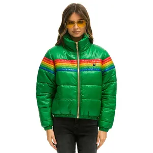 6 STRIPE LUXE APRES PUFFER JACKET - GLOSSY AMAZON