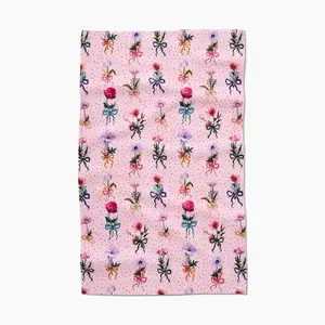 Geometry Bows and Dots Kitchen Tea Towel