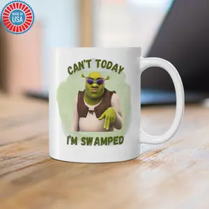 Hilarious Shrek 'Can't today I'm swamped' Mug - Funny Mug - Gifts for Her - Humour Mug - Gifts for Him - Novelty Gift - Shrek - 11oz Mug