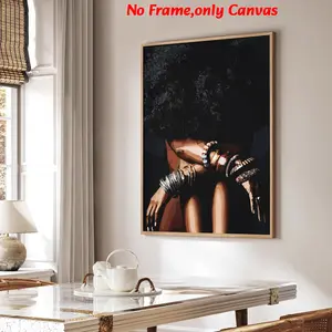 1pc, wall art, vintage poster, black girl art print, tribal woman poster, bedroom aesthetic, living room decor, apartment decor, housewarming gift, unique artwork, unframed, Art Wall Decoration