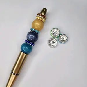Metal Pearl Spacers Mixed Color for Beaded Items or Jewelry Making with 15mm Big Hole 12mm Small Hole & 10mm Big Hole Durable Versatile for DIY Projects
