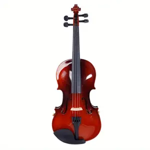 High-Quality 1/4 Acoustic Violin Set with Case, Bow, Rosin, Strings, Tuner, Shoulder Rest - Natural Finish,