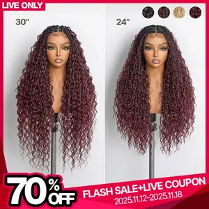 【LIVE】Frodio Veralux™ Fiber Full Lace Boho Curl & Water Wave Synthetic Box Braid Wig TikTokShopBlackFriday