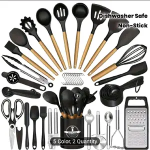 Silicone Non-Stick Kitchen Tool Set - Dishwasher Safe, , 2 Quantity, Versatile Cooking Utensils
