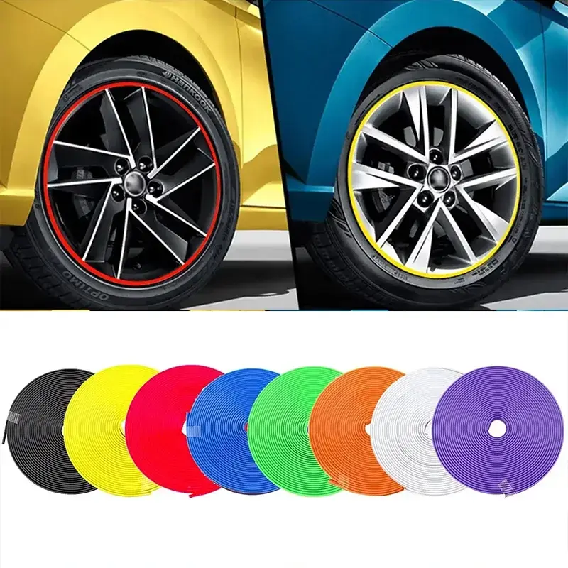 8M Car Rim Protect Strip Wheel Edge Protector Bright Matte Car Wheel Sticker Wheel Rim Decorative Strip Car Styling
