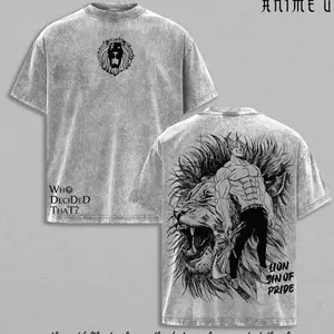 Escanor Seven Deadly Sins T-Shirt V2 Who Decided That Quote Pride Sin Vintage Washed Oversized Anime Streetwear Heavy Cotton Sigma Male Unisex Tee Retro Graphic Top Gift For Anime Fan DPW