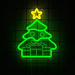 Christmas Tree Neon Gift Set Christmas Neon Decorations LED Neon Lights Wall Decor Party Lights Kids' Gifts Winter Home Decor