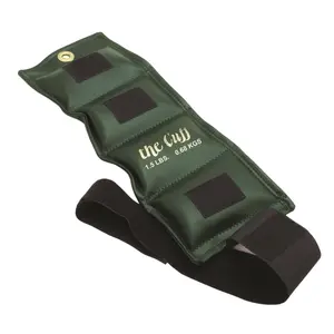 212 MAIN Deluxe Cuff Ankle & Wrist Weights, 1.5 lbs, Extra-Long, Secure Fit, Olive, for Ice Hockey Training