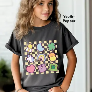 Youth & Adult Lucky Charm Shirt, Shamrock Rainbow Tee, St Patrick’s Day Shirt, Retro Irish Clover Graphic T-Shirt, St Patty’s Good Luck Shirt, Fun Holiday Outfit Gift