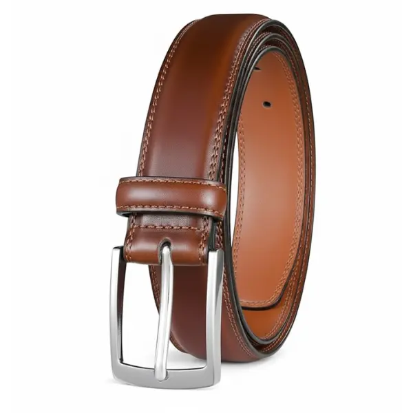 dress watch leather strap The Dress Watch: Polished Silver / White Dial / Stonewash Leather main image 1