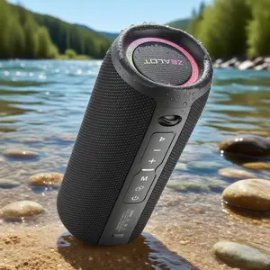 ZEALOT Portable Bluetooth Speaker - Outdoor Heavy Bass Wireless Speaker with Loud 360° Surround HIFI Sound! RGB Lights & IPX6 Waterproof, Perfect for Party, Camping, Hiking & Pool! Supports TF Card, USB, AUX,Ideal Gift for Home, Office & Car Use!