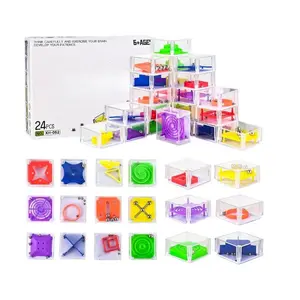 24 PCS 3D Maze Puzzle Cube Set – Mini Brain Teaser IQ Games for Kids & Adults, Balance Maze Party Favors, Classroom Prizes, Birthday Goodie Bag Fillers & Educational Toys