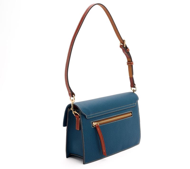 Dooney & Bourke Pebble Leather East/West Flap Shoulder Bag