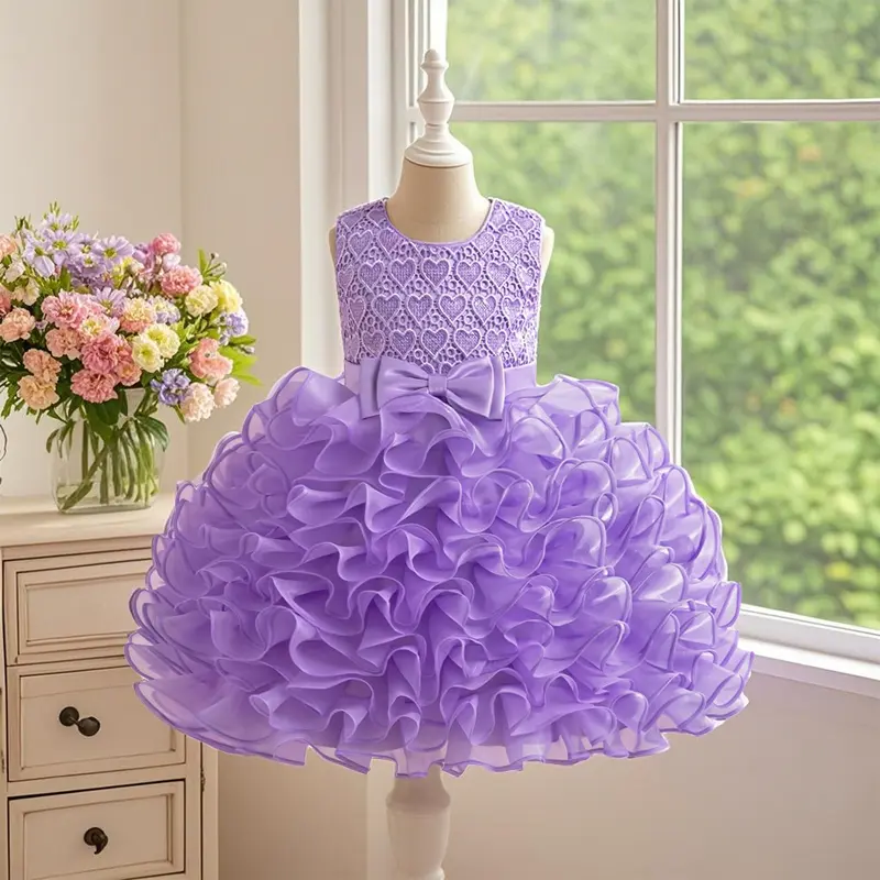 strapless open back dress Straps Layered Tulle Hot Pink Long Prom Dress Party Dress PSK627 US16 / Custom Color main image 1