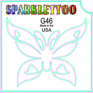 Ruby Red Paint G46 2 x 2 in. 3 Ply Tribal Butterfly Design Glitter Tattoo, Pack of 100