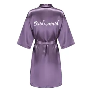 New Bride Satin-Silk Robe Women Bridal Party Sister Team Mother Shower Gift Bridesmaid Wedding Short Robes YE7883