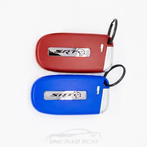2 Red SRT Hellcat Key Fob Cases - OEM Replacement for Dodge Charger, Challenger or 300 with SRT logo (RED+BLUE) Combo Pack car